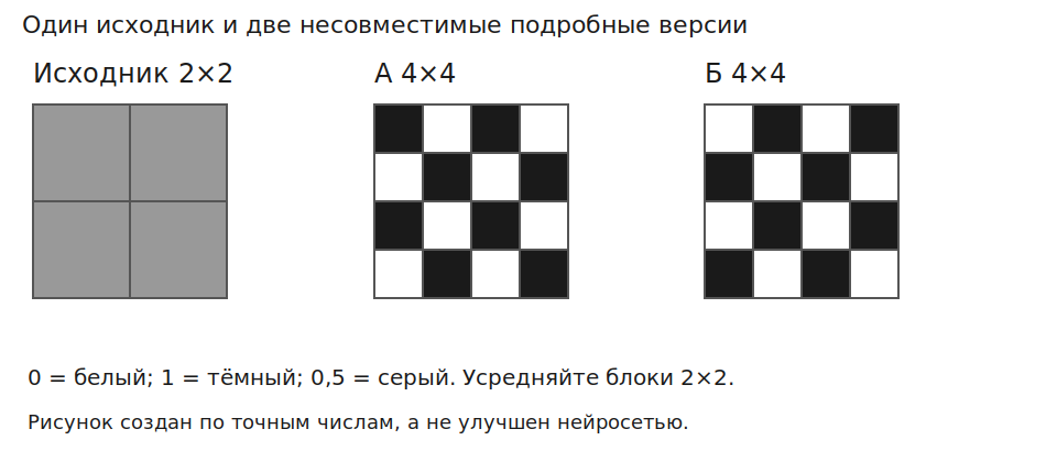 Исходник со средними 0,5 и две разные пиксельные детализации