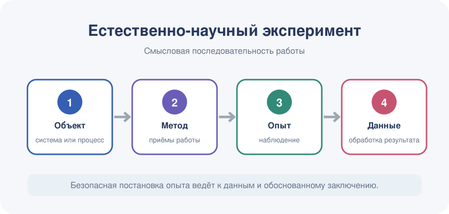 От постановки вопроса и выбора метода курс ведёт к эксперименту, анализу данных и представлению результата.